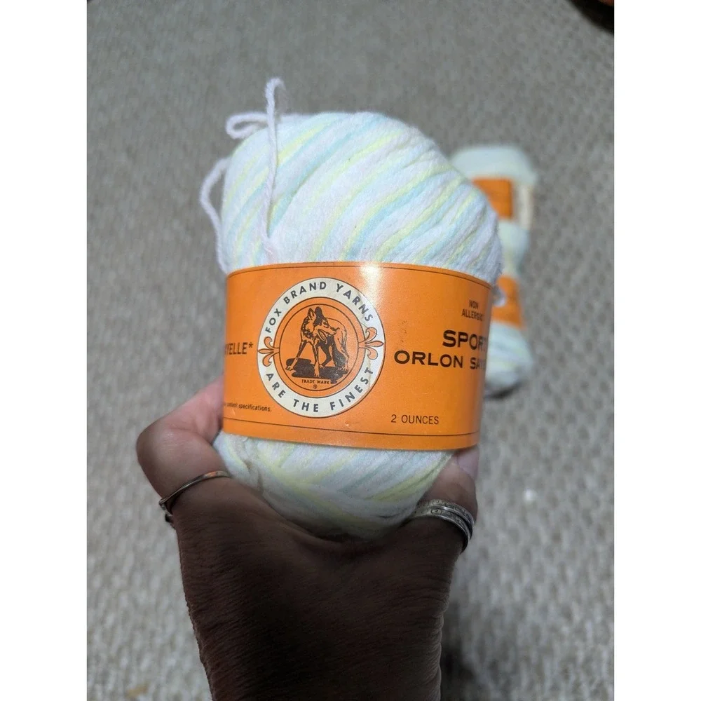 4 lot Vintage‎ Fox Brand Yarn Sport Orlon Sayelle Pastel Ombre crochet knitting